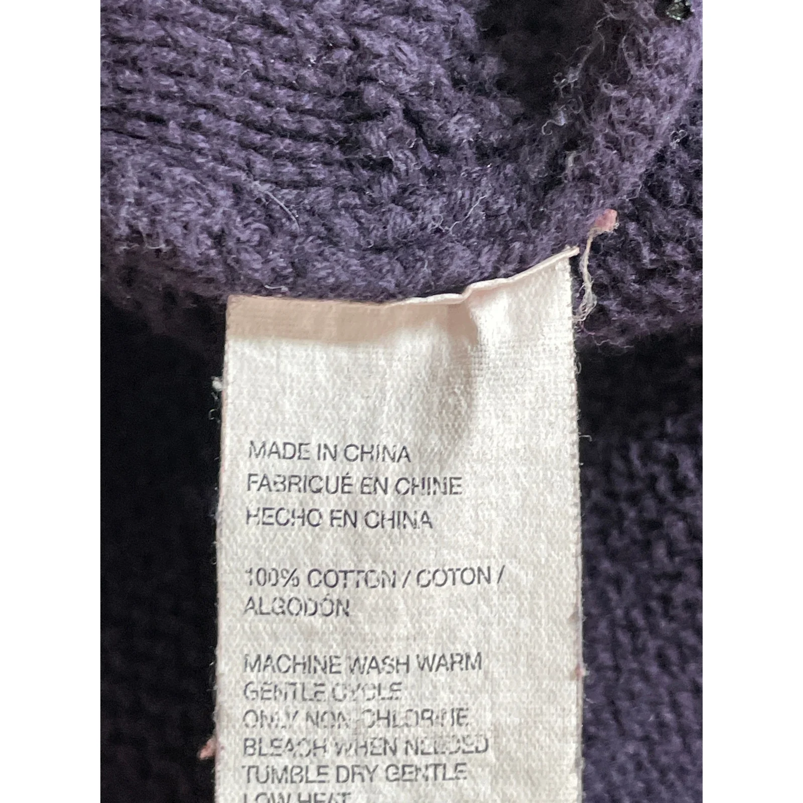 Izod Purple Diamond Cable Knit Long Sleeve Athletic Sweatshirt Sweater Top Sz XL - Image 7
