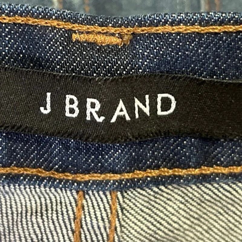 J Brand Dark Wash Mid Rise Frayed Raw Hem Cut Off Stretch Denim Jeans Shorts 26 - Image 4