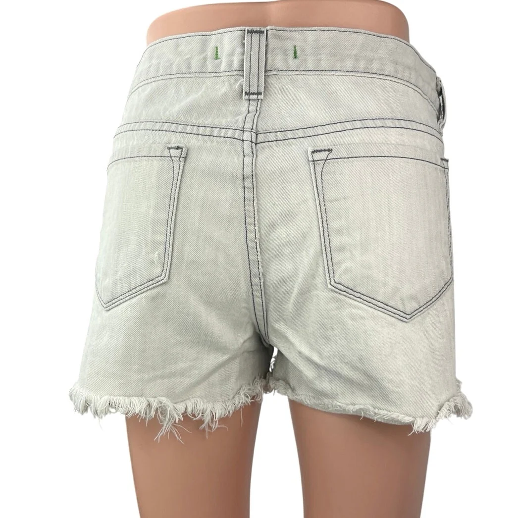 J Brand Gray Mid Rise Distressed Frayed Raw Hem Cut Off Denim Jeans Shorts 26 - Image 3