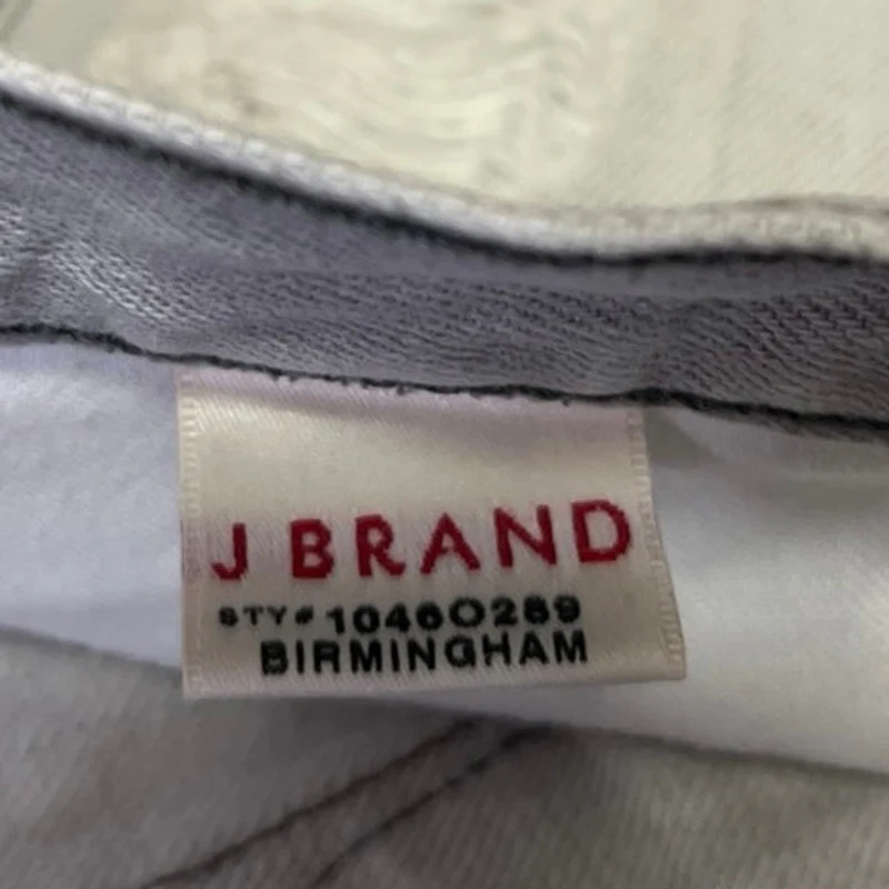 J Brand Gray Mid Rise Distressed Frayed Raw Hem Cut Off Denim Jeans Shorts 26 - Image 5