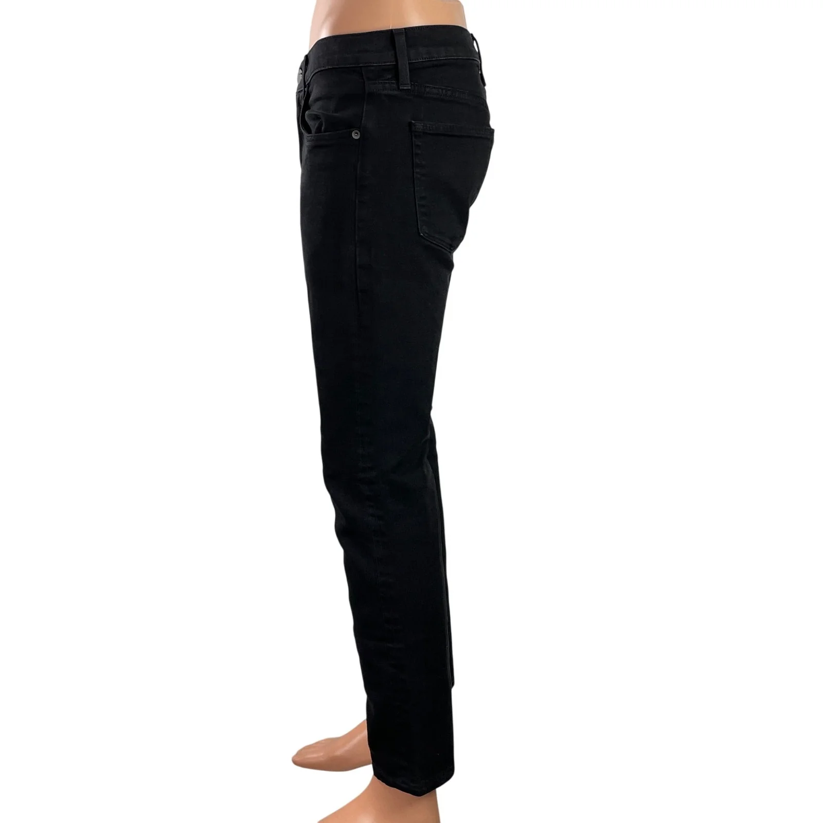 J Brand Indigo Will Bleed Black Mid Rise Skinny Leg Denim Jeans Pants Size 32 - Image 2