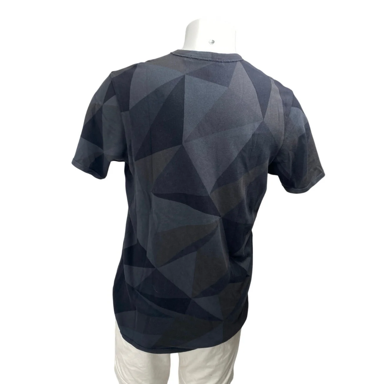 J Brand Men's Gray Black Geometric Print Crewneck Short Sleeve Tee T-shirt Top M - Image 2