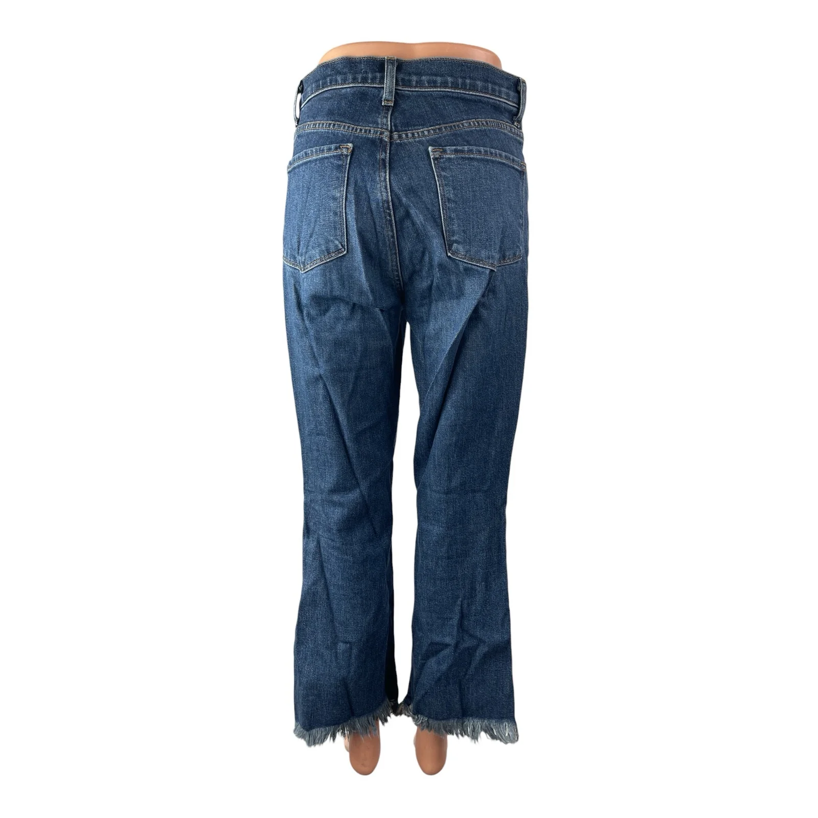 J. Brand Women's Blue Raw Frayed Hem High Rise Straight Denim Jeans Pants Sz 27 - Image 3