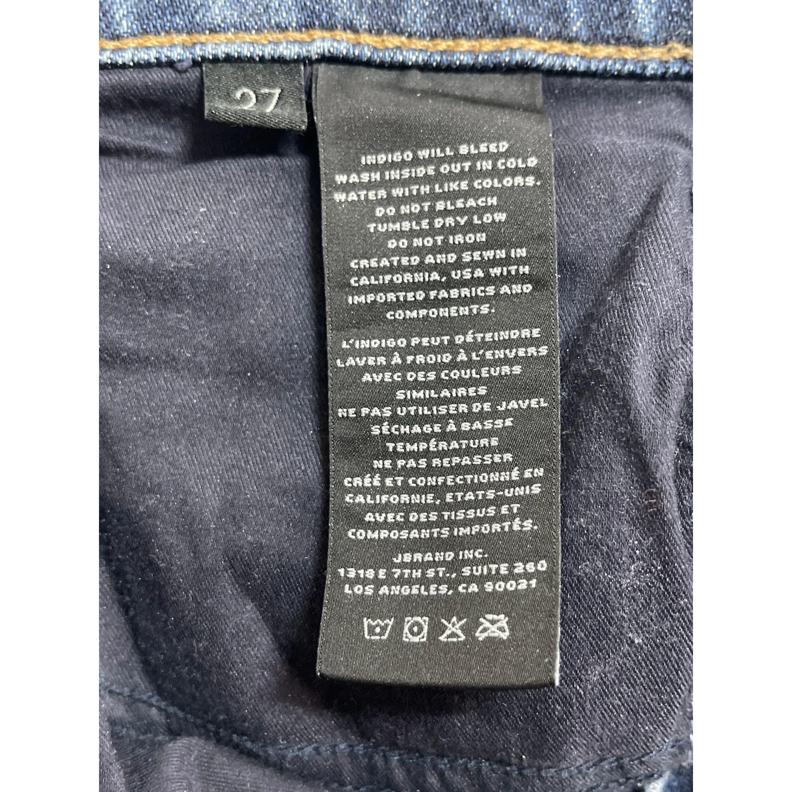 J. Brand Women's Blue Raw Frayed Hem High Rise Straight Denim Jeans Pants Sz 27 - Image 5