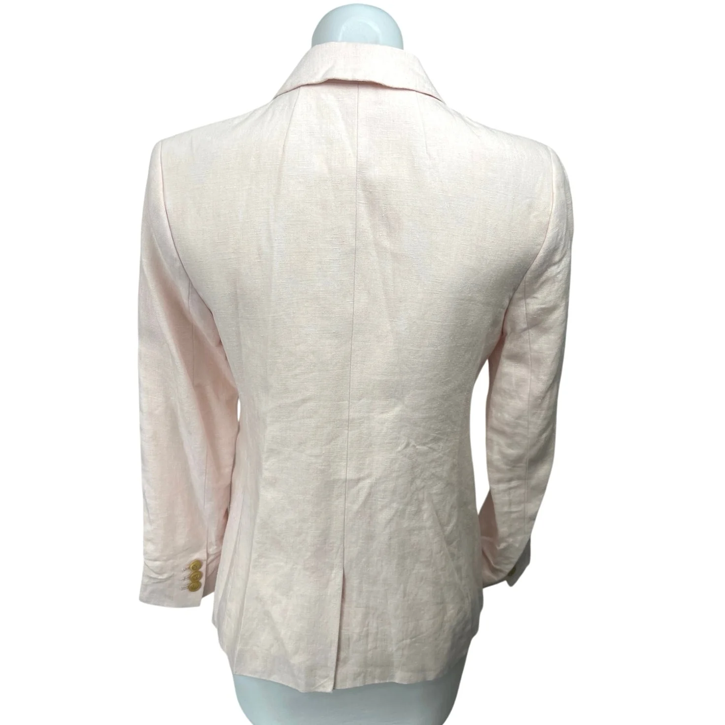 J by J.Crew Pink 100% Linen Single Button Peak Lapel Blazer Coat Jacket Size 2 - Image 2