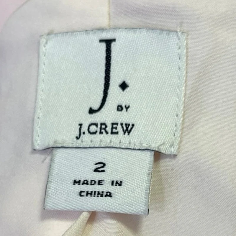 J by J.Crew Pink 100% Linen Single Button Peak Lapel Blazer Coat Jacket Size 2 - Image 3
