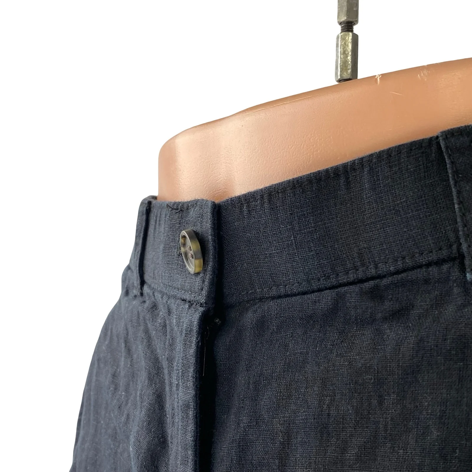 J.Crew 100% Linen Women's Black Mid Rise Wide Leg Casual Lounge Summer Shorts XS - Image 3