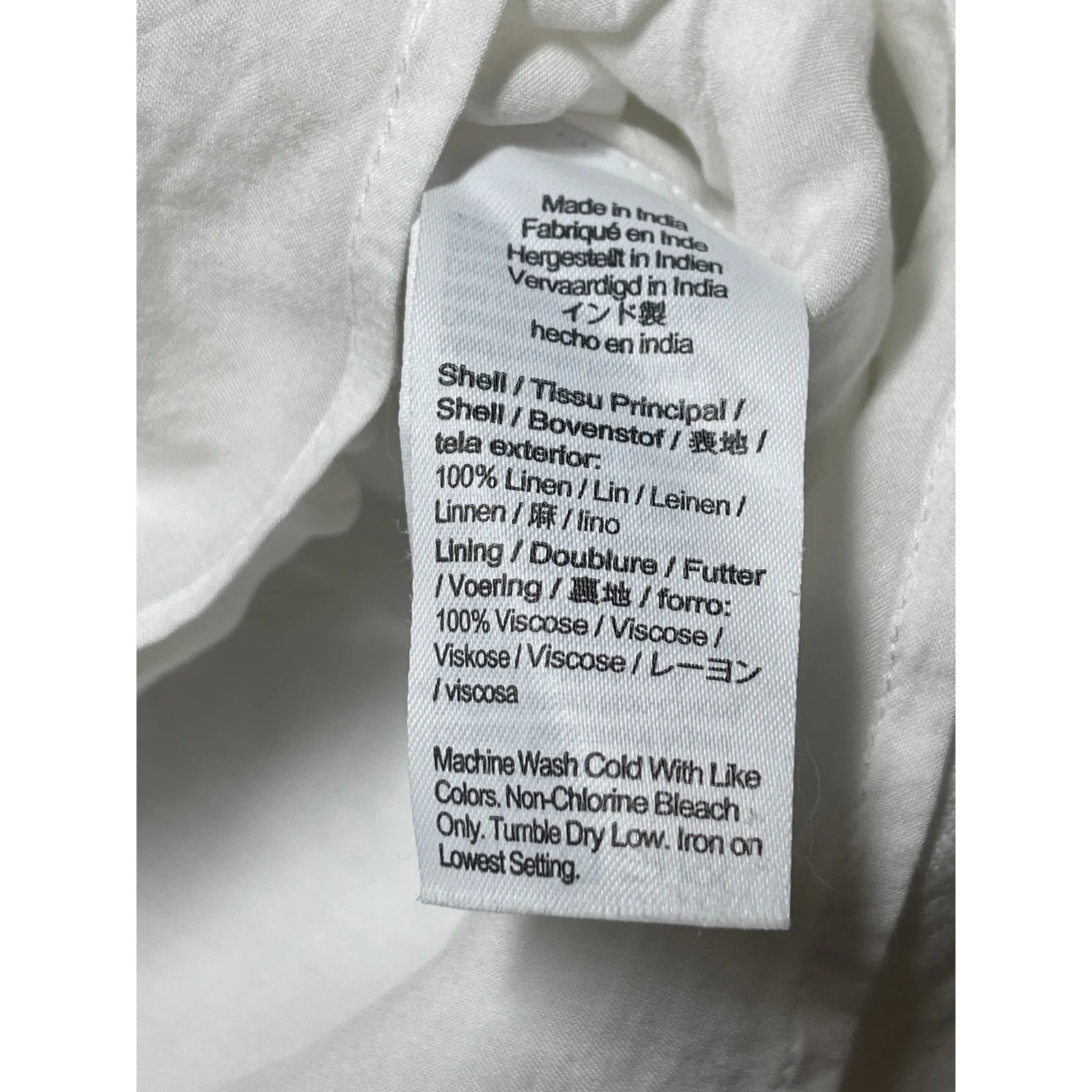 J.Crew 100% Linen Women's White Sleeveless Button Down Mini Shift Shirt Dress S - Image 4