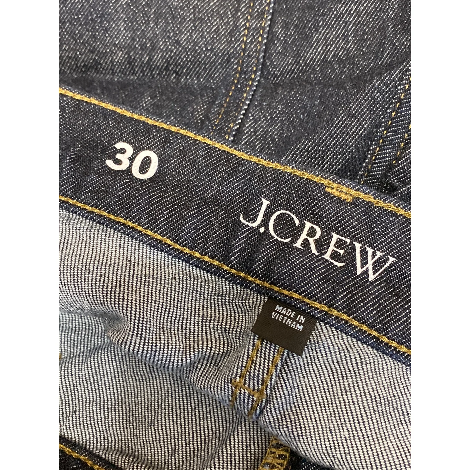 J.Crew 1996 Denim Trousers Blue Dark Wash High Rise Flare Wide Leg Jeans Size 30 - Image 6