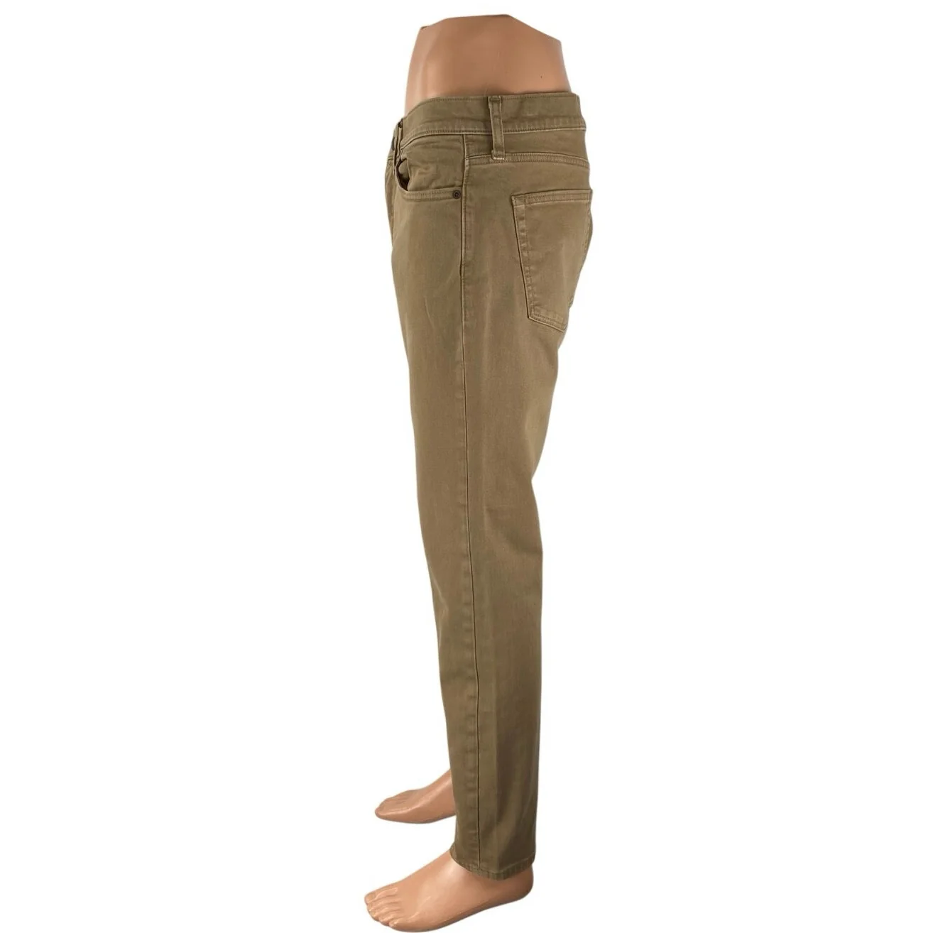 J.Crew 484 Mens Brown Tan High Rise Straight Slim Leg Chino Khaki Pants W33 L30 - Image 2