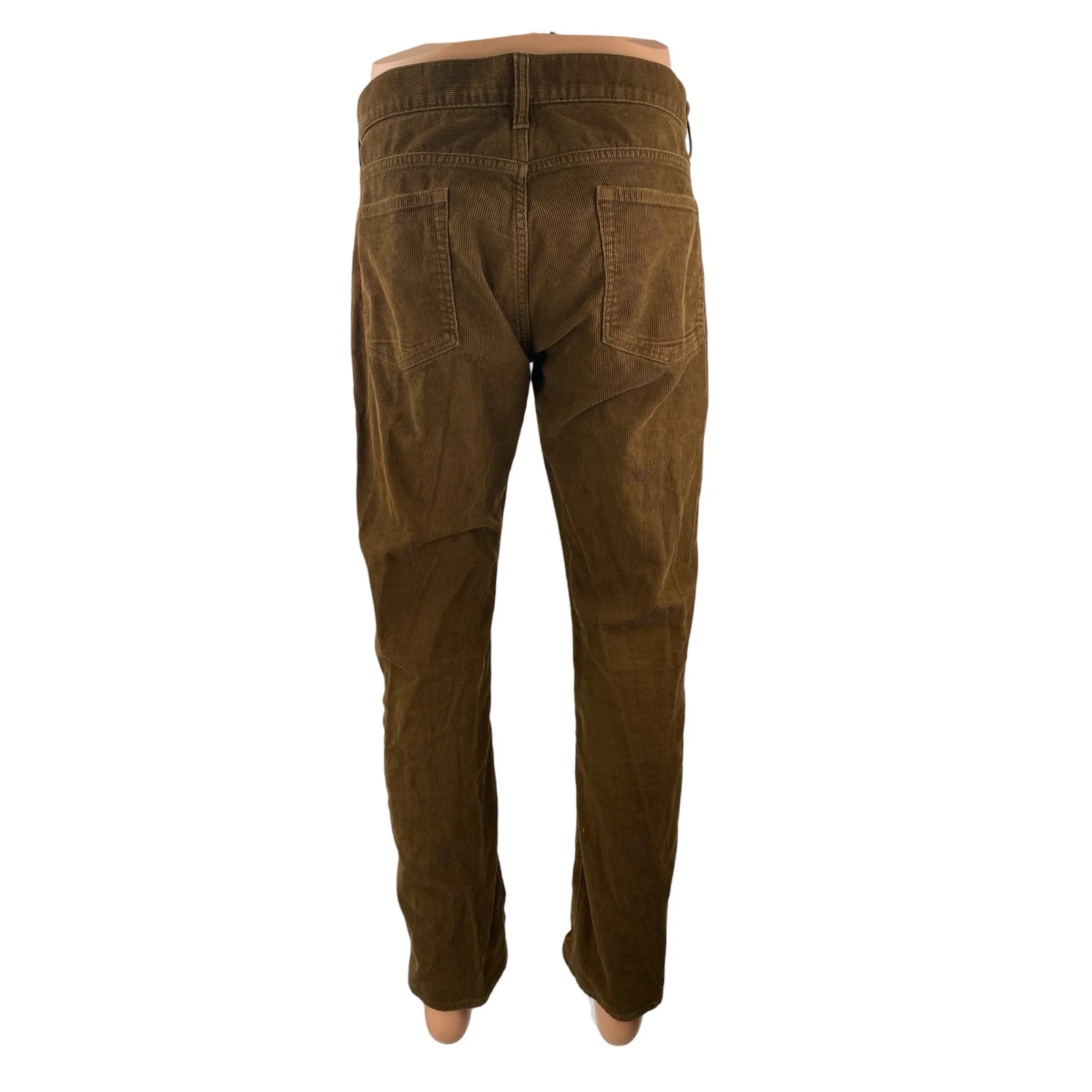 J.Crew 484 Slim Fit Mens Brown Corduroy Mid Rise Straight Trousers Pants Size 32 - Image 4