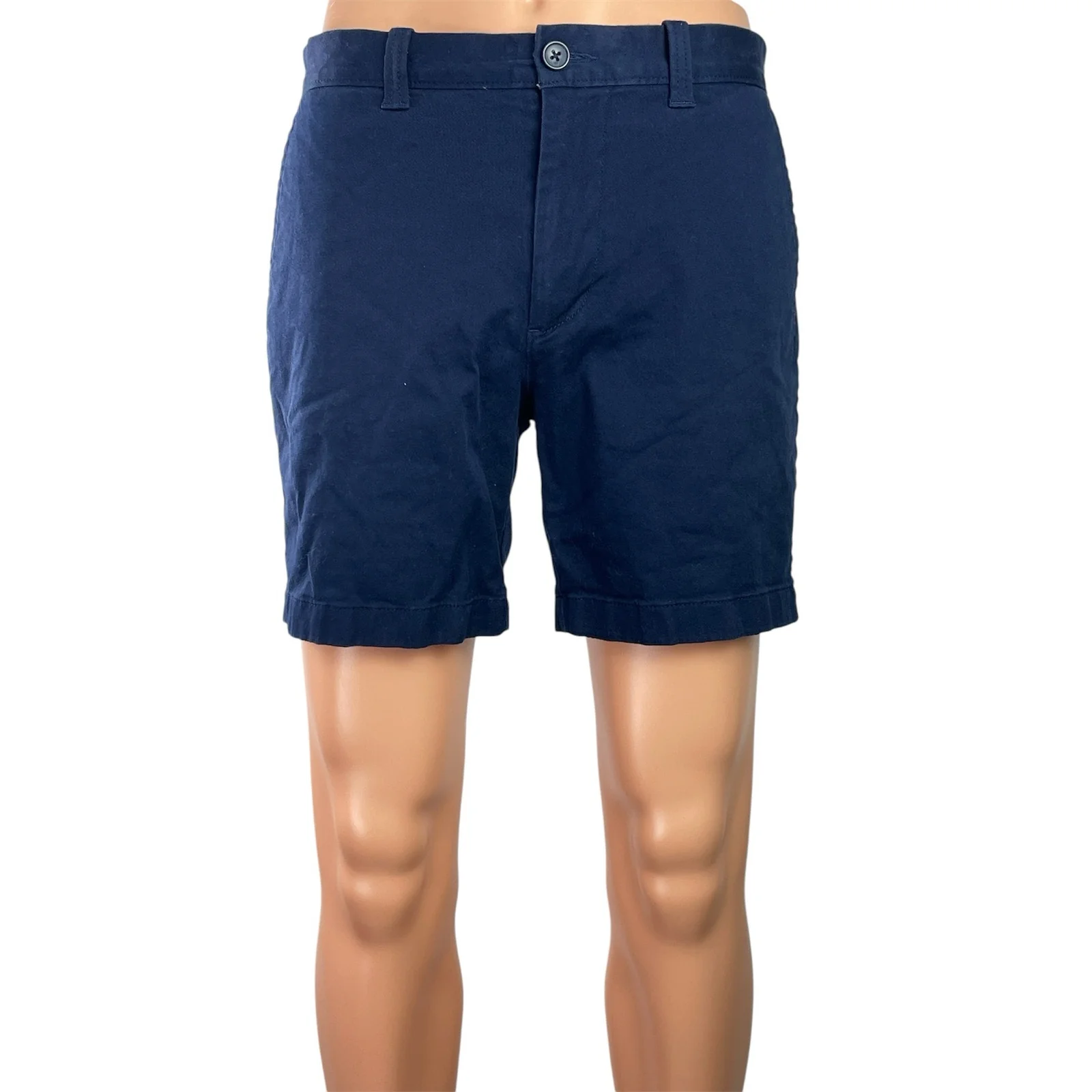 J.Crew 7" Men's Navy Blue Mid Rise Chino Khaki Straight Casual Mini Shorts 30
