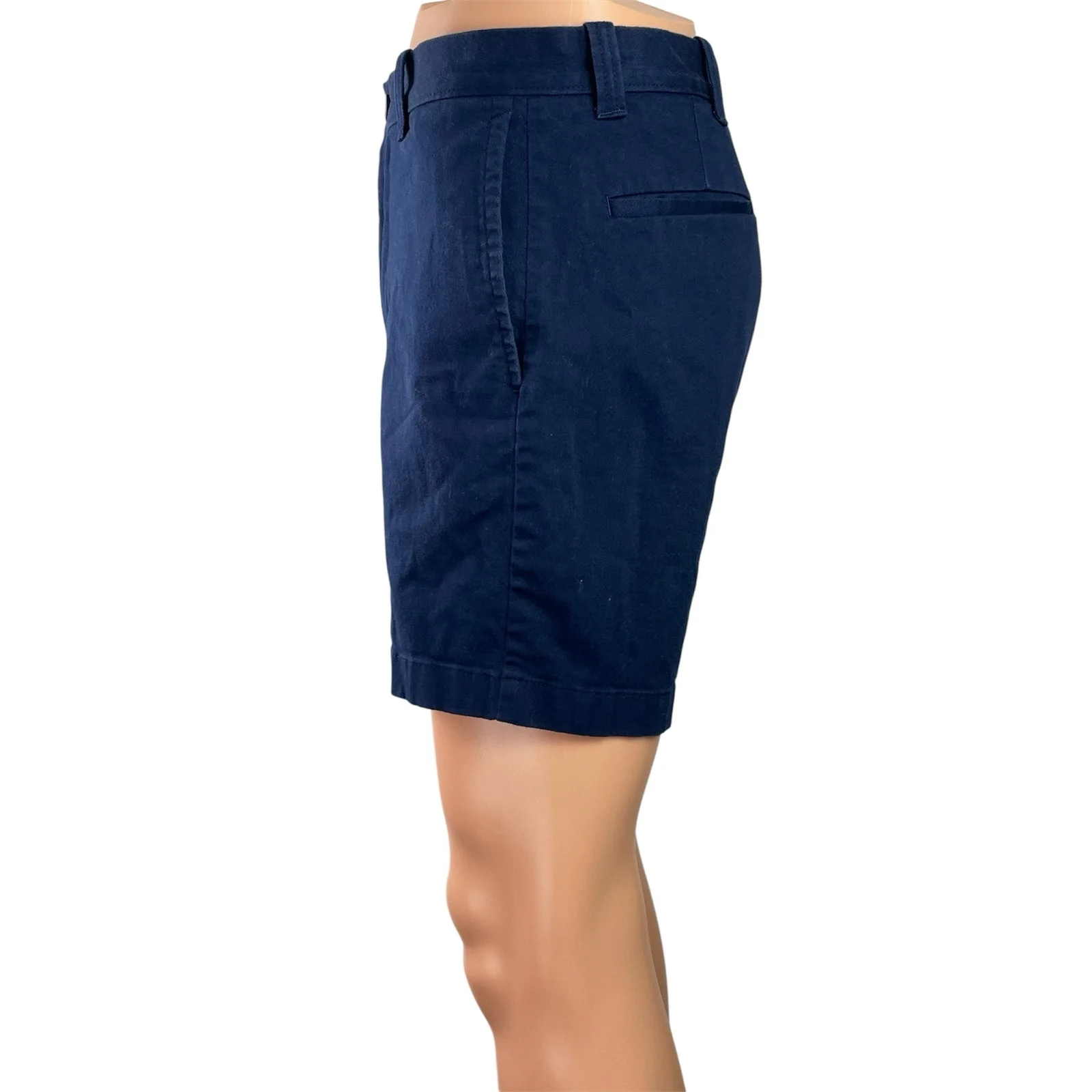 J.Crew 7" Men's Navy Blue Mid Rise Chino Khaki Straight Casual Mini Shorts 30 - Image 2