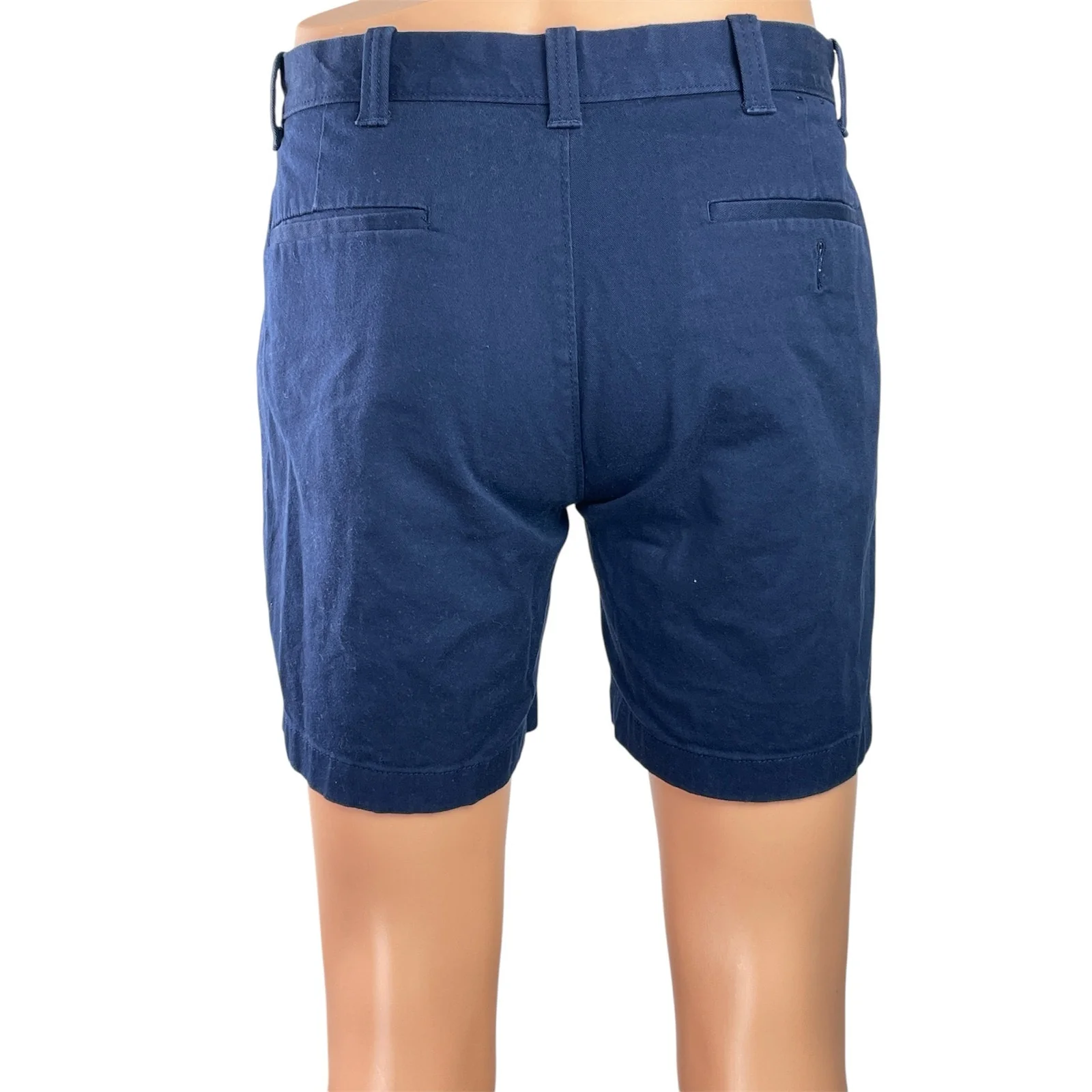 J.Crew 7" Men's Navy Blue Mid Rise Chino Khaki Straight Casual Mini Shorts 30 - Image 3