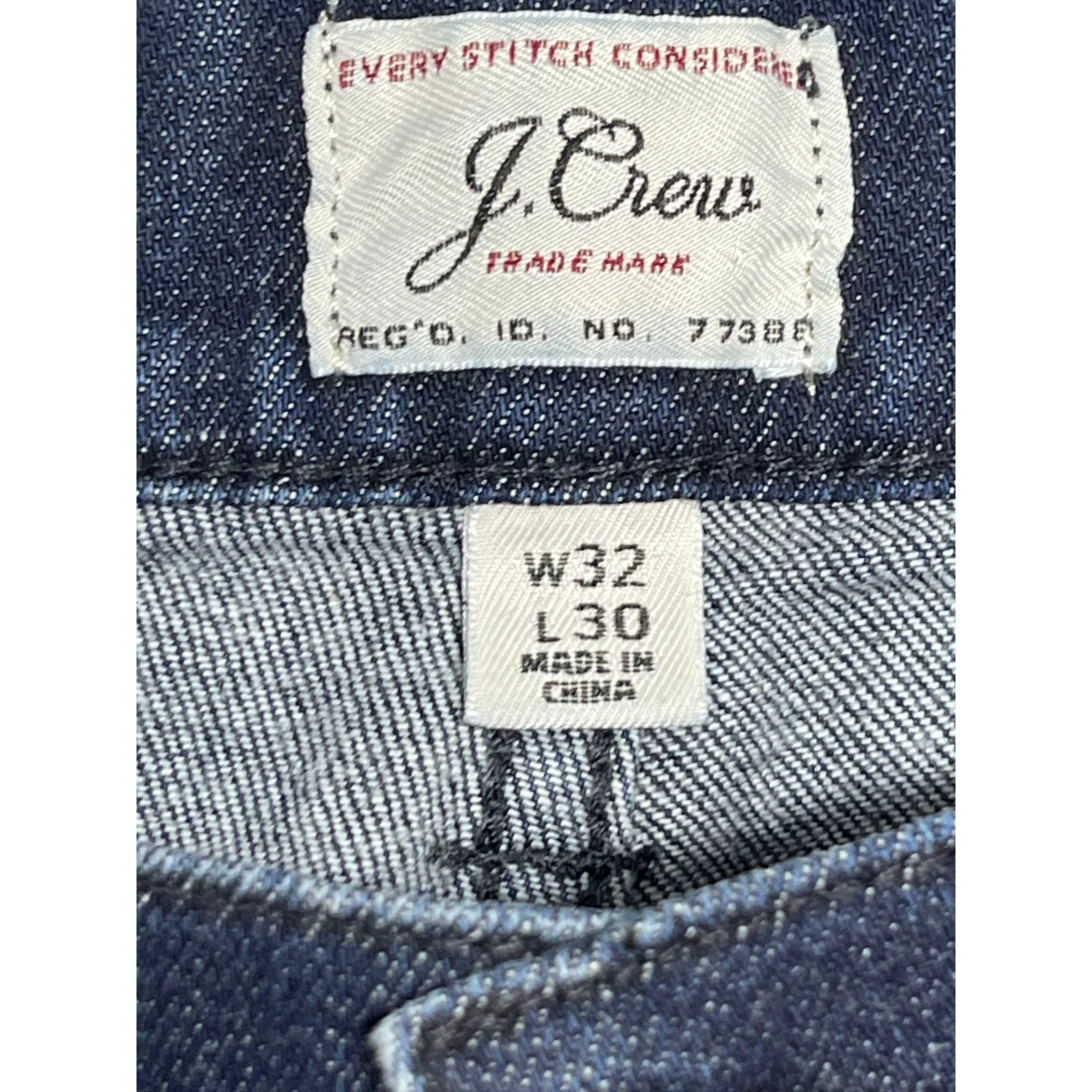 J.Crew 770 Mens Blue Dark Wash High Waist Straight Skinny Denim Jeans W32 L30 - Image 3