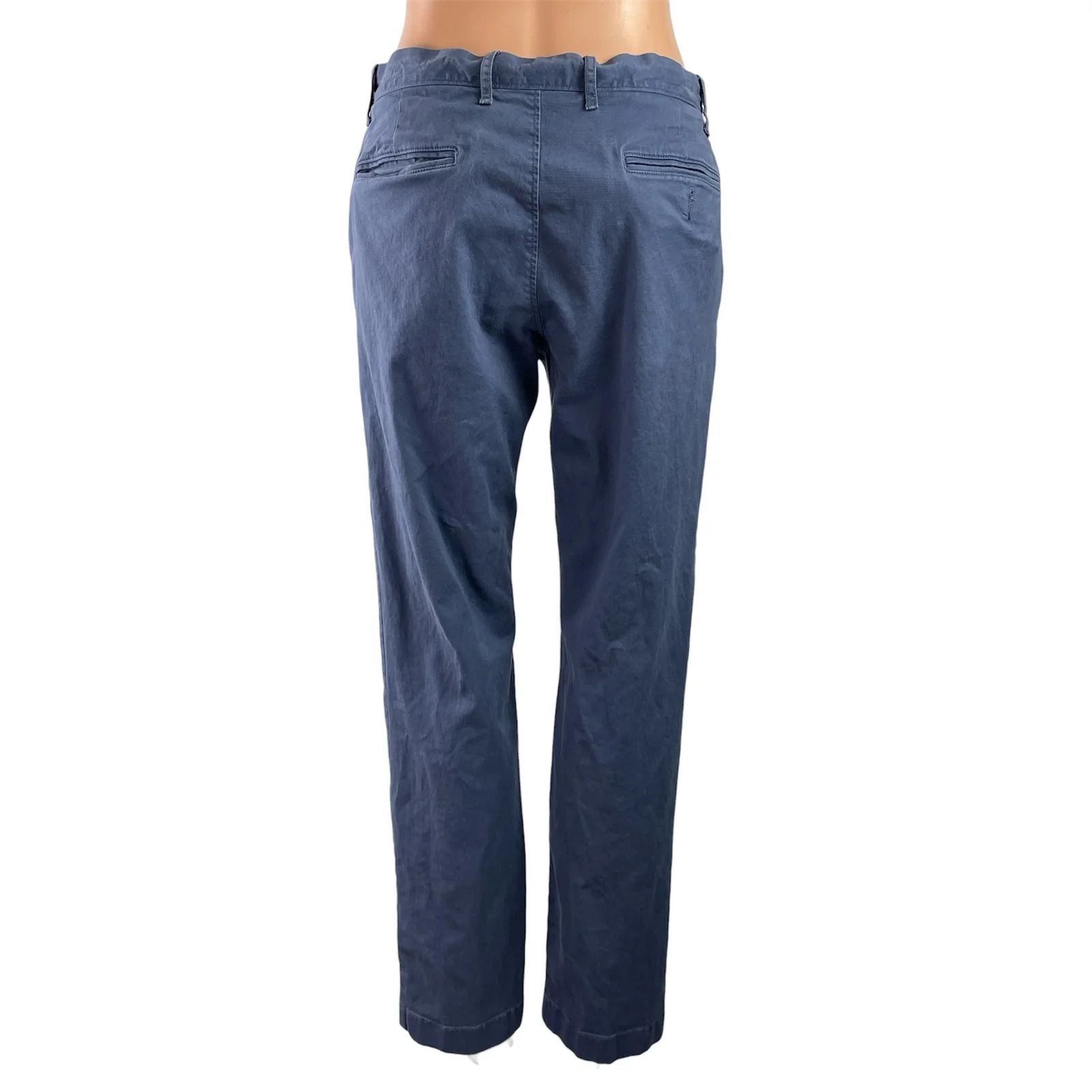 J.Crew 770 Womens Blue Mid Rise Straight Leg Chino Khaki Trousers Pants Size 30 - Image 3