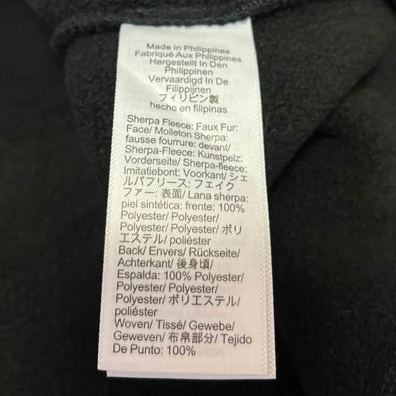 J.Crew Black Faux Shearling Teddy Sherpa Button Down Pockets Sweater Jacket Sz L - Image 4