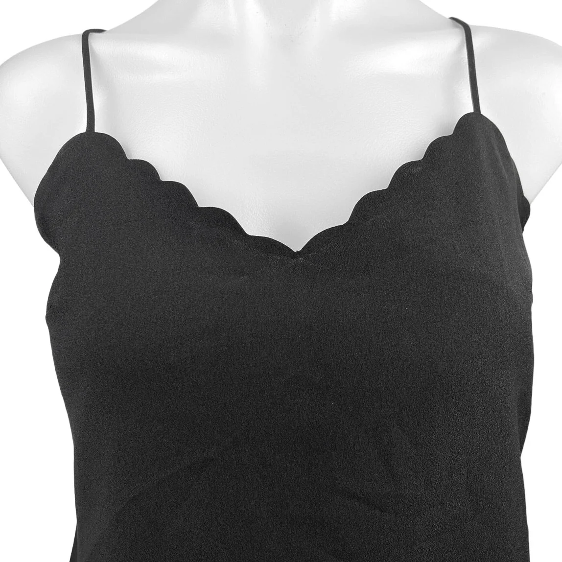 J, Crew Black Scalloped Sweetheart Pullover Sleeveless Camisole Tank Top Size 0 - Image 3