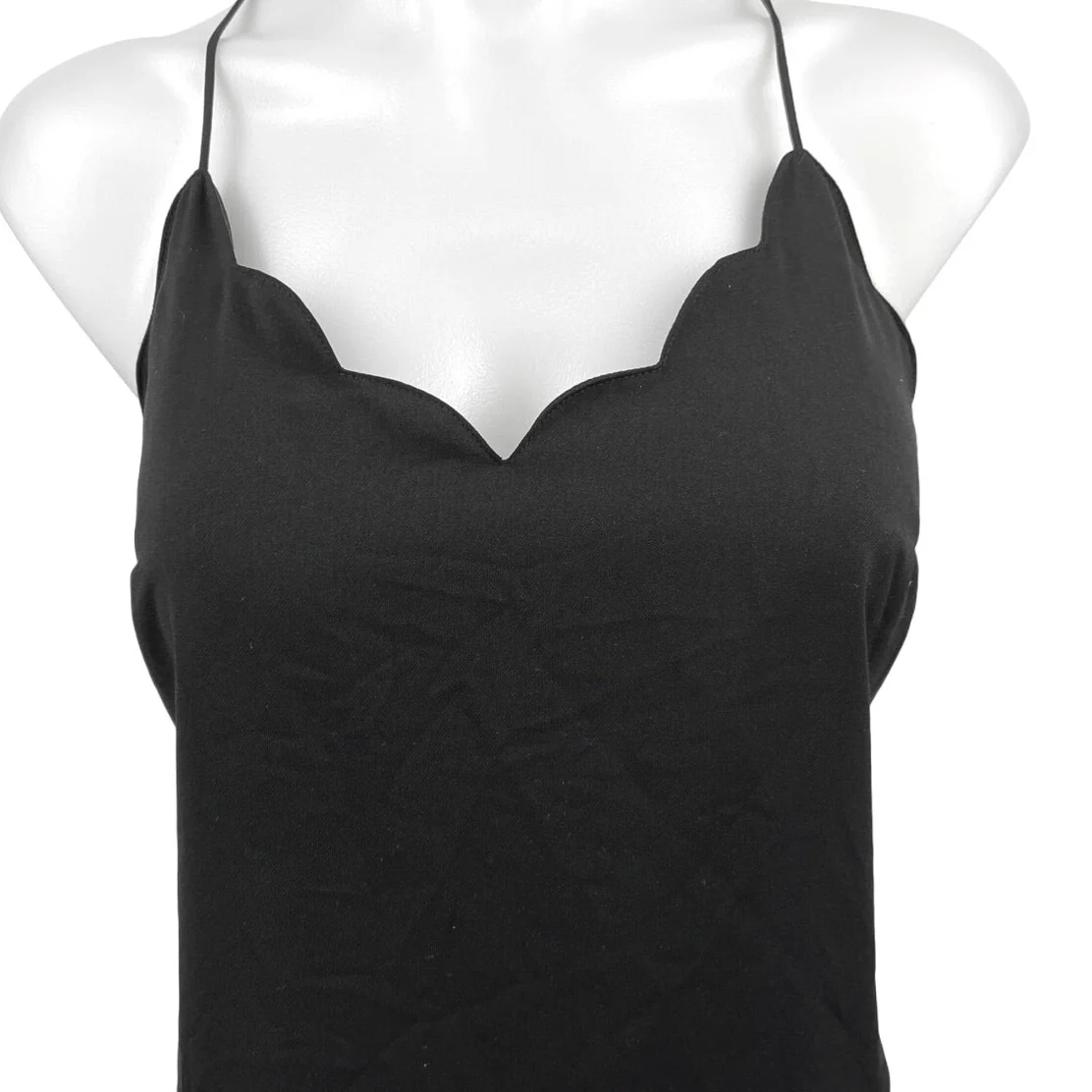 J.Crew Black Sleeveless Pullover Scalloped Racerback Camisole Tank Top Size 4 - Image 3