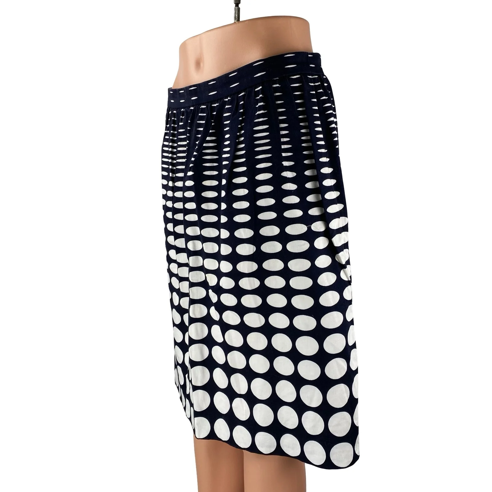 J.Crew Black White Polka Dots Gradient High Waist Pocket A Line Mini Skirt Sz 6 - Image 3