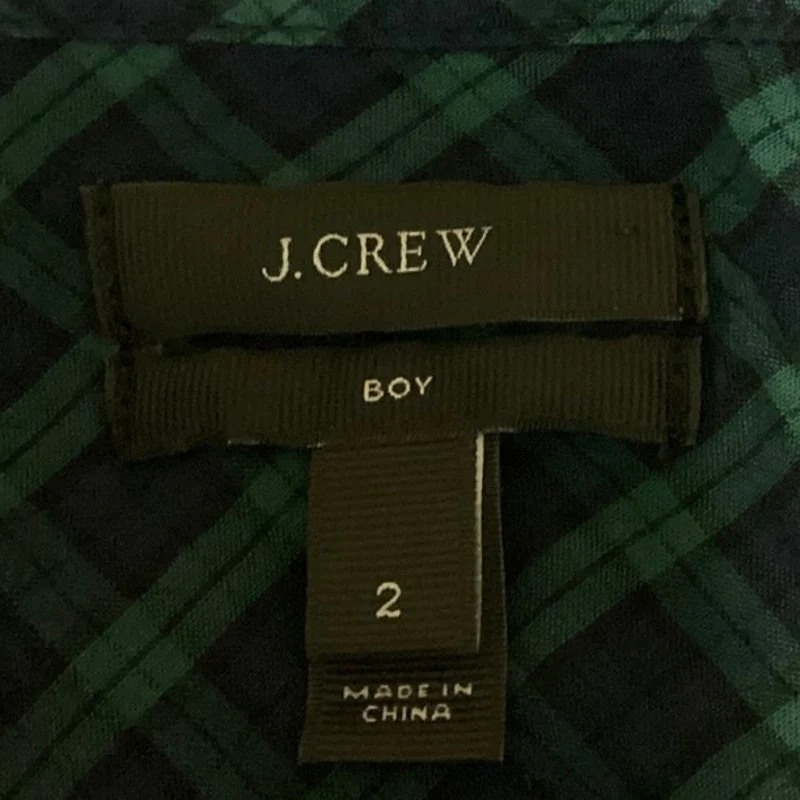 J. Crew Boy Women's Plaid Blue Long Sleeve Collared Button Up Blouse Top Size 2 - Image 3