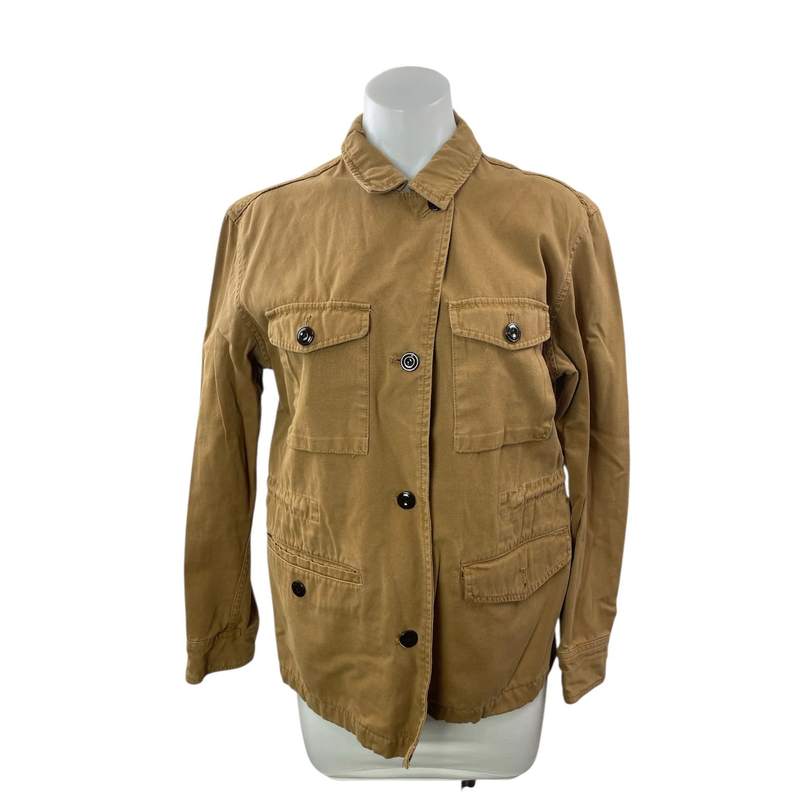J. Crew Brigadier Women's Tan Khaki Military Army Button Up Utility Jacket Sz S - Image 2
