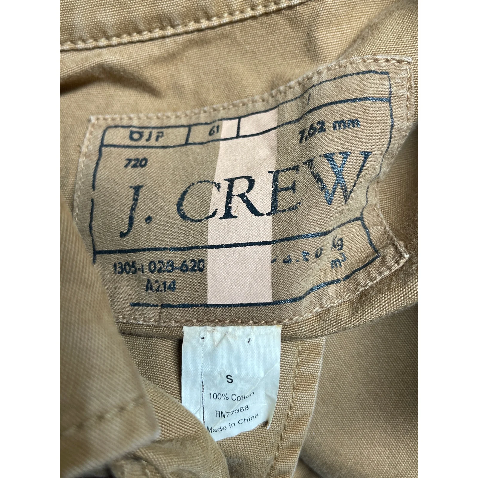 J. Crew Brigadier Women's Tan Khaki Military Army Button Up Utility Jacket Sz S - Image 4