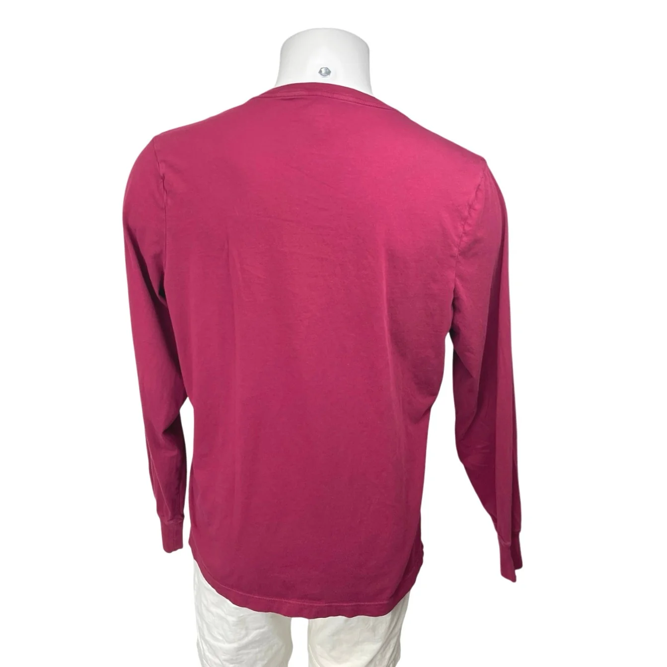 J.Crew Broken-In Men's Red Long Sleeve Button Henley T Shirt Tee Top Size L - Image 2