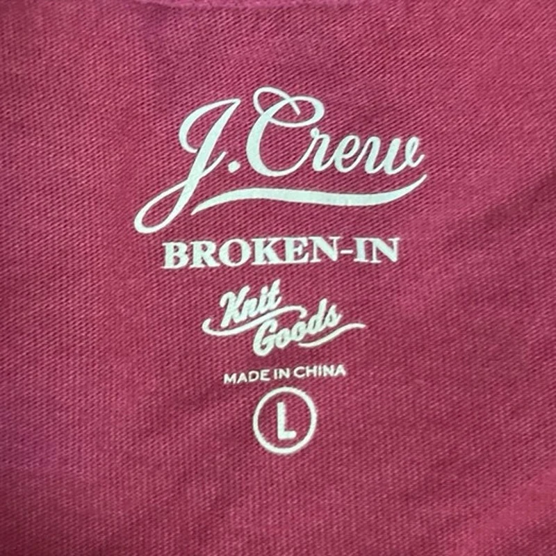 J.Crew Broken-In Men's Red Long Sleeve Button Henley T Shirt Tee Top Size L - Image 3