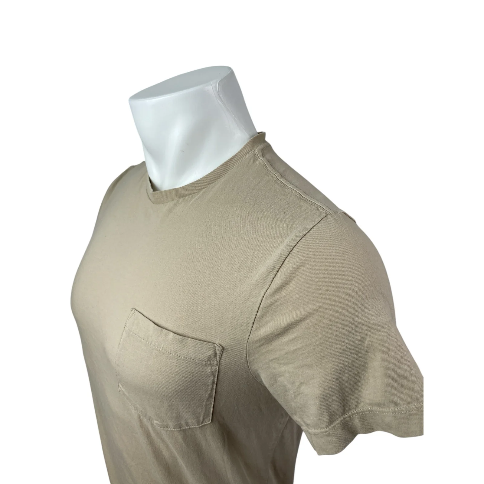 J.Crew Broken In Short Sleeve Pocket Men's Beige Slim Basic Tee T-Shirt Top Sz S - Image 2