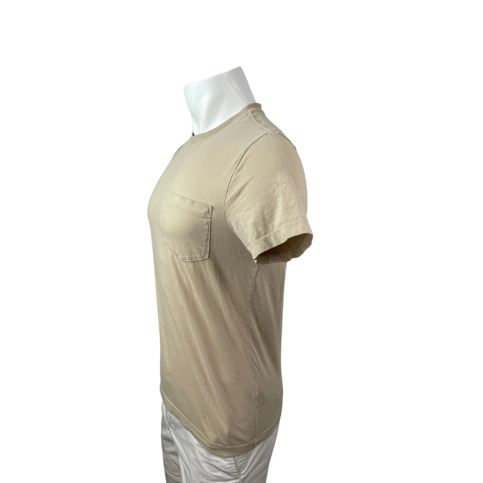 J.Crew Broken In Short Sleeve Pocket Men's Beige Slim Basic Tee T-Shirt Top Sz S - Image 3