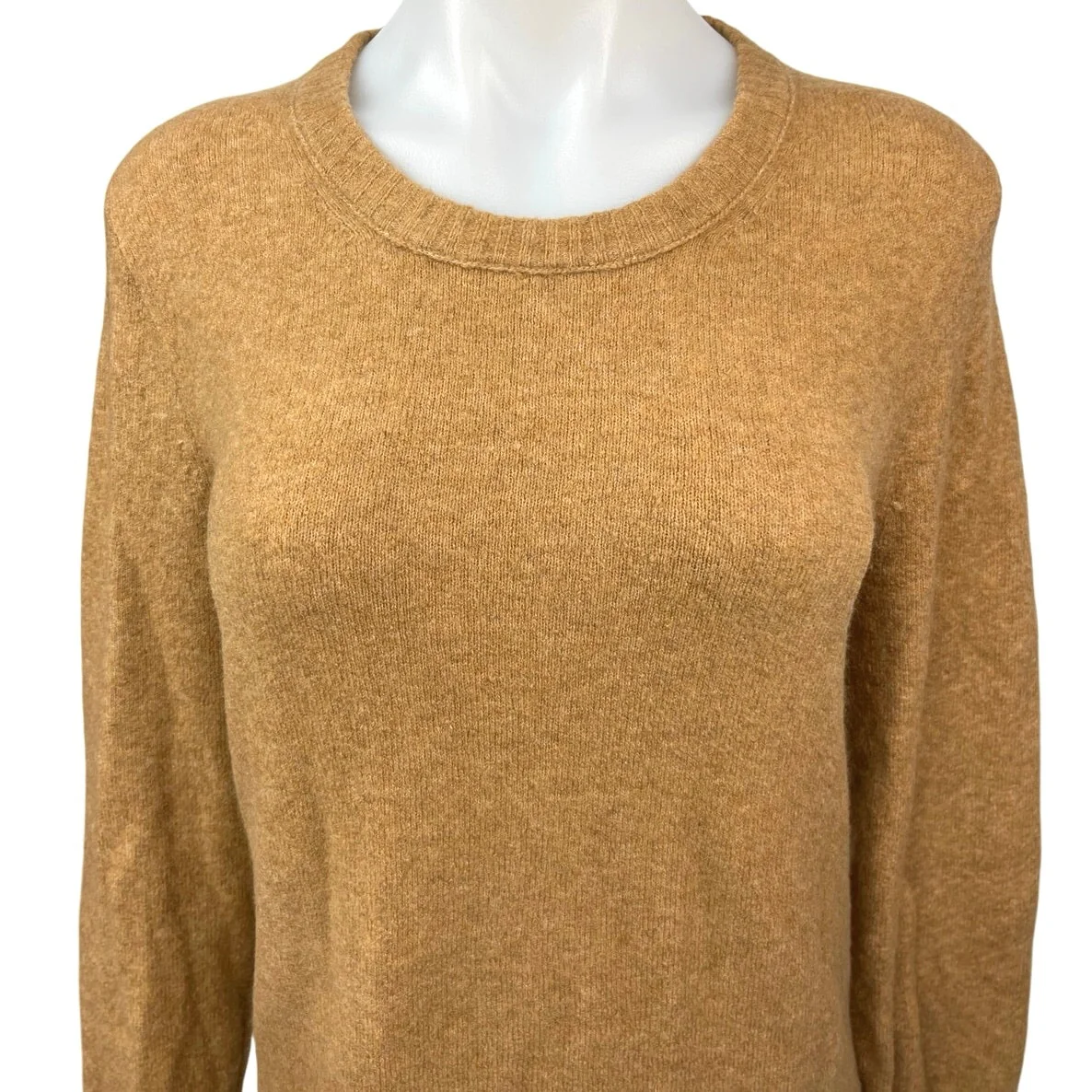 J.Crew Brown Wool Knit Crew Neck Long Sleeve Pull On Tunic Sweater Dress Size M - Image 3