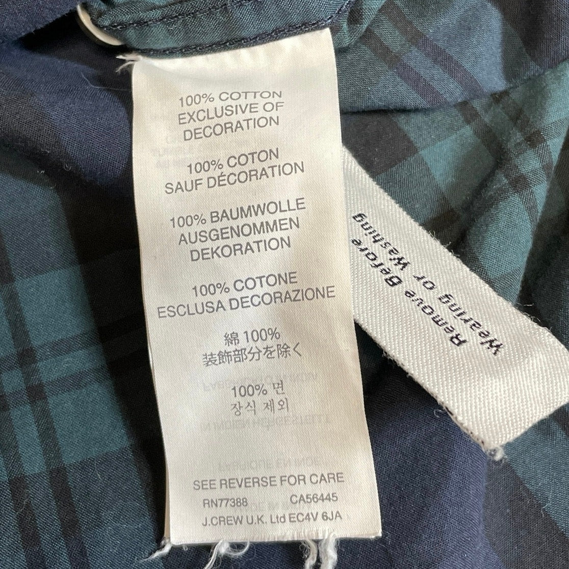 J.Crew Check Plaid Beaded Collared Long Sleeve Button Down Shirt Blouse Top Sz 2 - Image 5