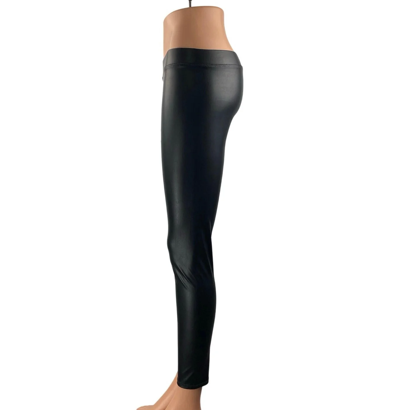 J.Crew Crewcuts Black High Waisted Faux Leather Vegan Leggings Pants Size 12 - Image 2