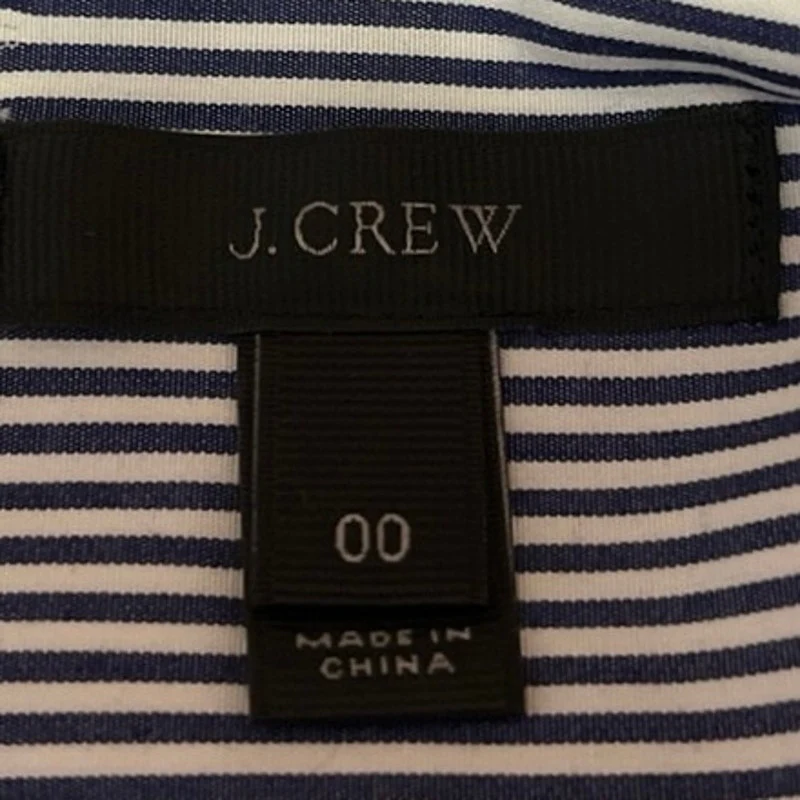 J.Crew Endless Blue Striped Button Down Long Sleeve Tunic Shirt Blouse Top Sz 0 - Image 4