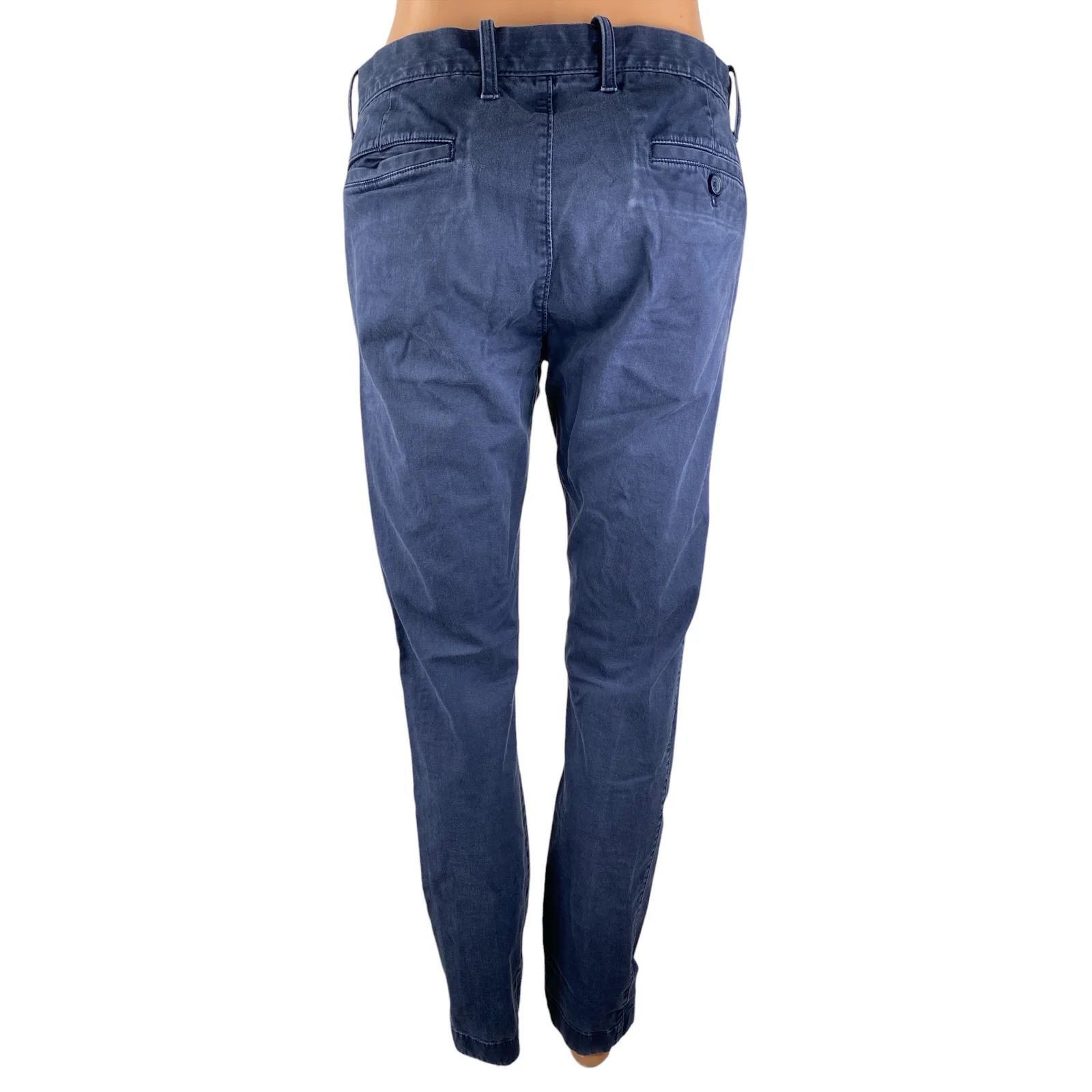 J. Crew Flex Blue Mid Rise Slim Fit Straight Leg Chino Khaki Trousers Pants 30 - Image 2