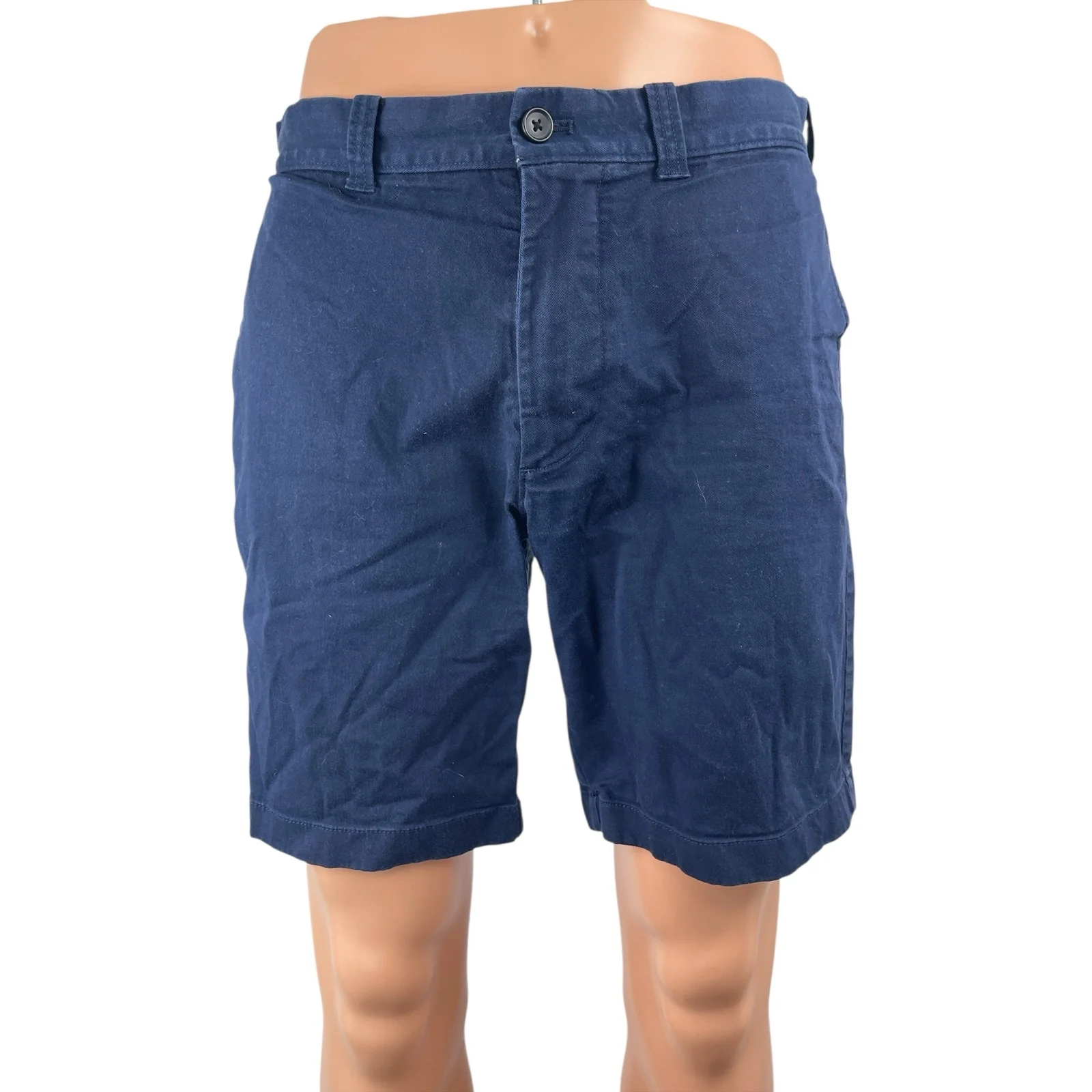 J.Crew Flex Men's Blue High Waist Slim Fit Straight Leg Chino Khaki Shorts Sz 32