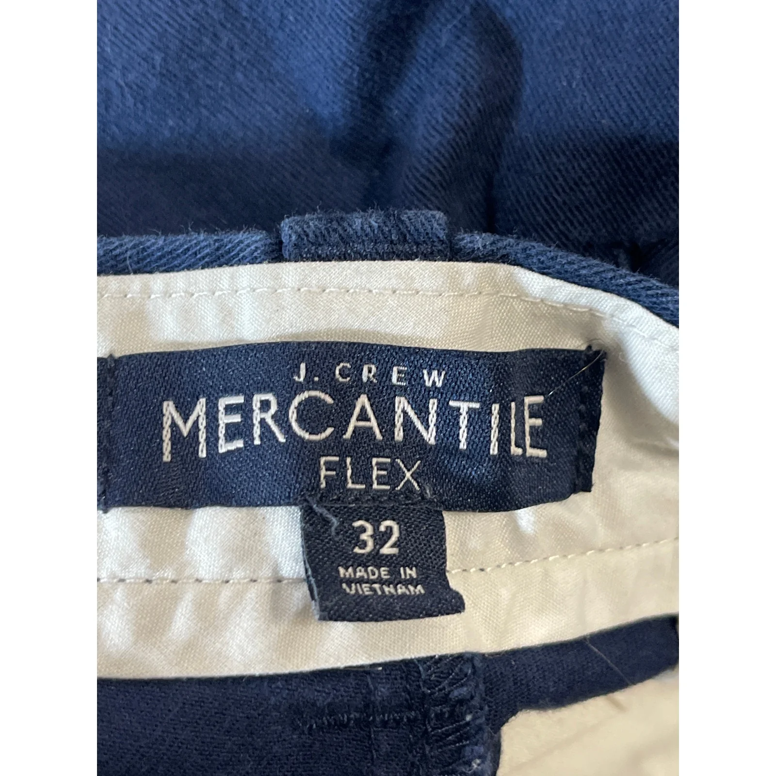 J.Crew Flex Men's Blue High Waist Slim Fit Straight Leg Chino Khaki Shorts Sz 32 - Image 3