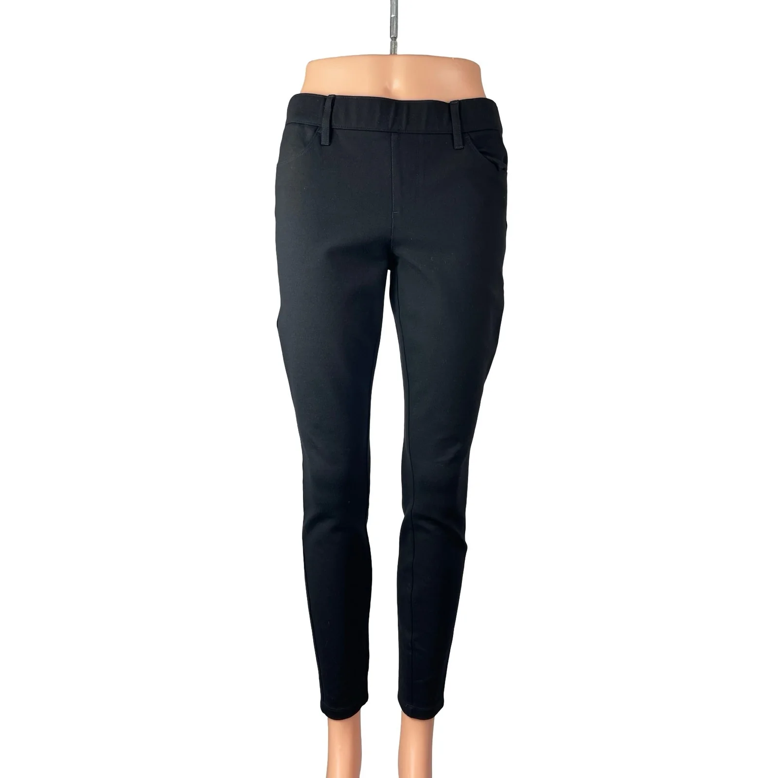 J.Crew Gigi Women's Black Mid Rise Elastic Waist Skinny Trousers Dress Pants 4
