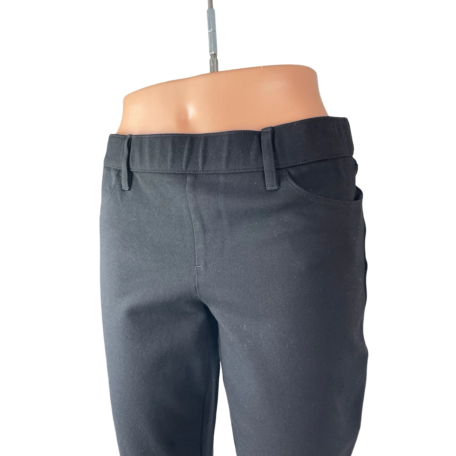 J.Crew Gigi Women's Black Mid Rise Elastic Waist Skinny Trousers Dress Pants 4 - Image 3