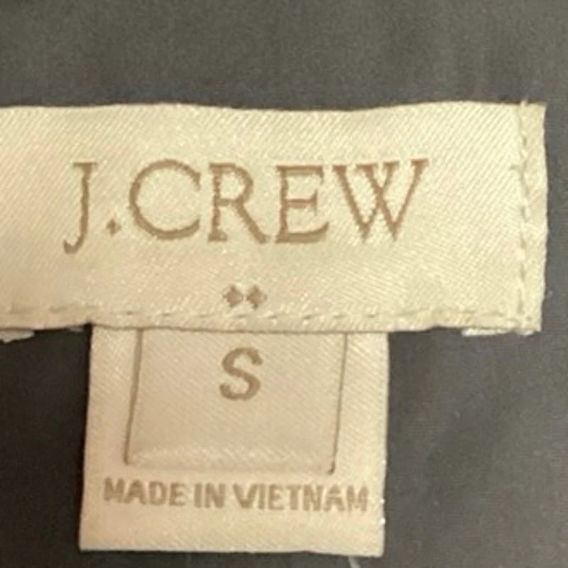 J Crew Gray Herringbone Full Zip Sleeveless Pockets Quilted Down Puffer Vest S - Image 4