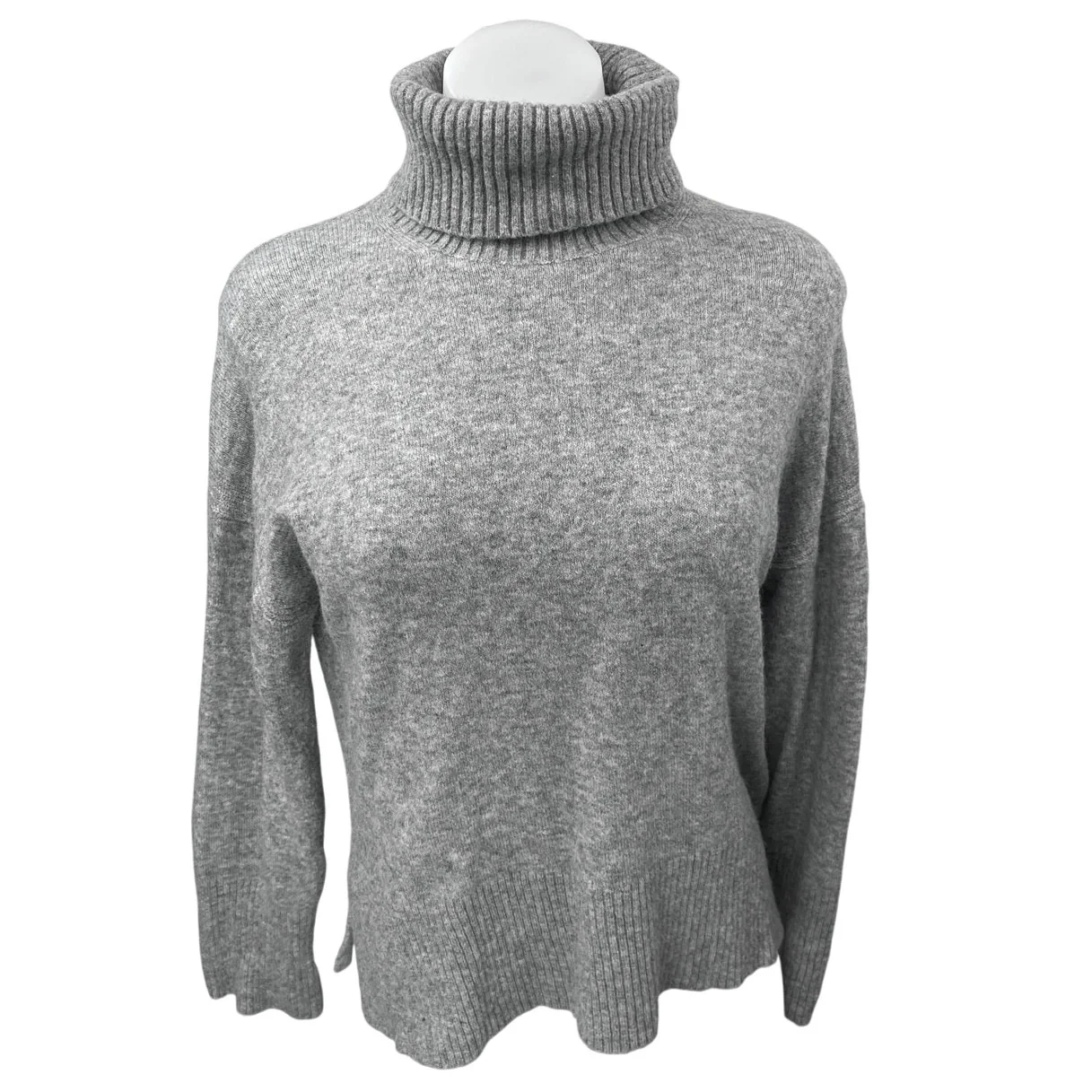 J.Crew Gray Wool Alpaca Knit Turtleneck Long Sleeve Pullover Sweater Top Size XS
