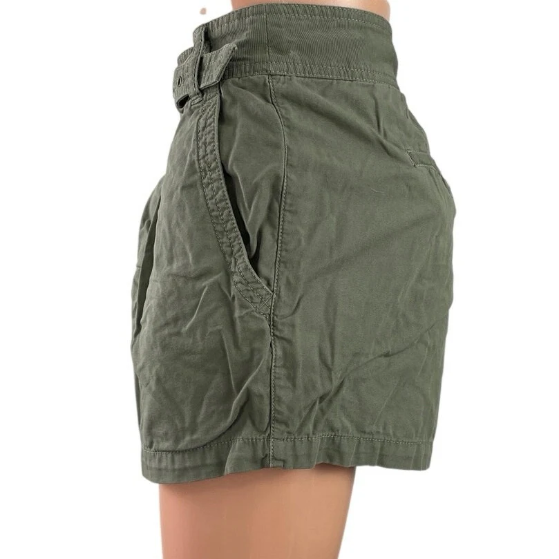 J.Crew Green Mid Rise Belt Buckle Classic Twill Utility Chino Mini Shorts Sz 12 - Image 2