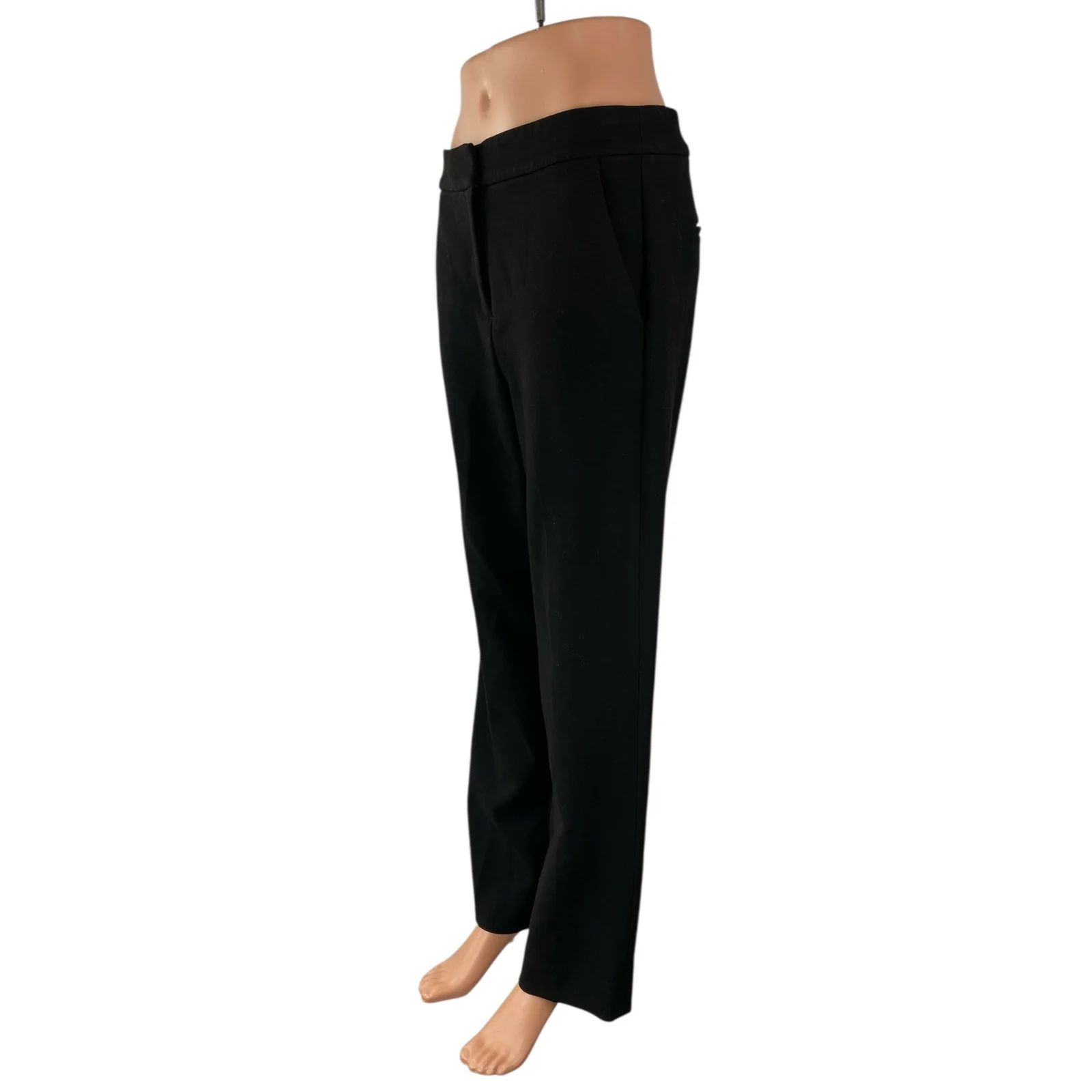 J.Crew Kate Womens Black High Waisted Relaxed Straight Trousers Dress Pants Sz 6 - Image 3