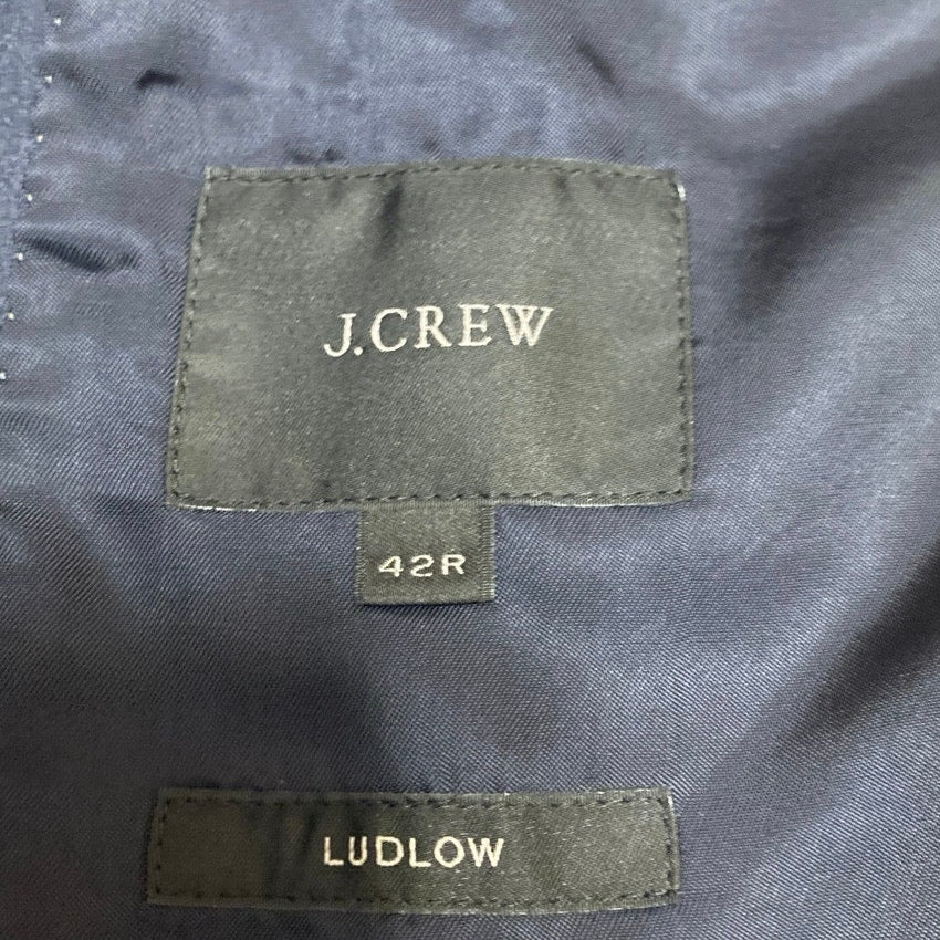 J.Crew Ludlow 100% Wool Mens Blue Long Sleeve Button Blazer Coat Suit Jacket 42R - Image 3