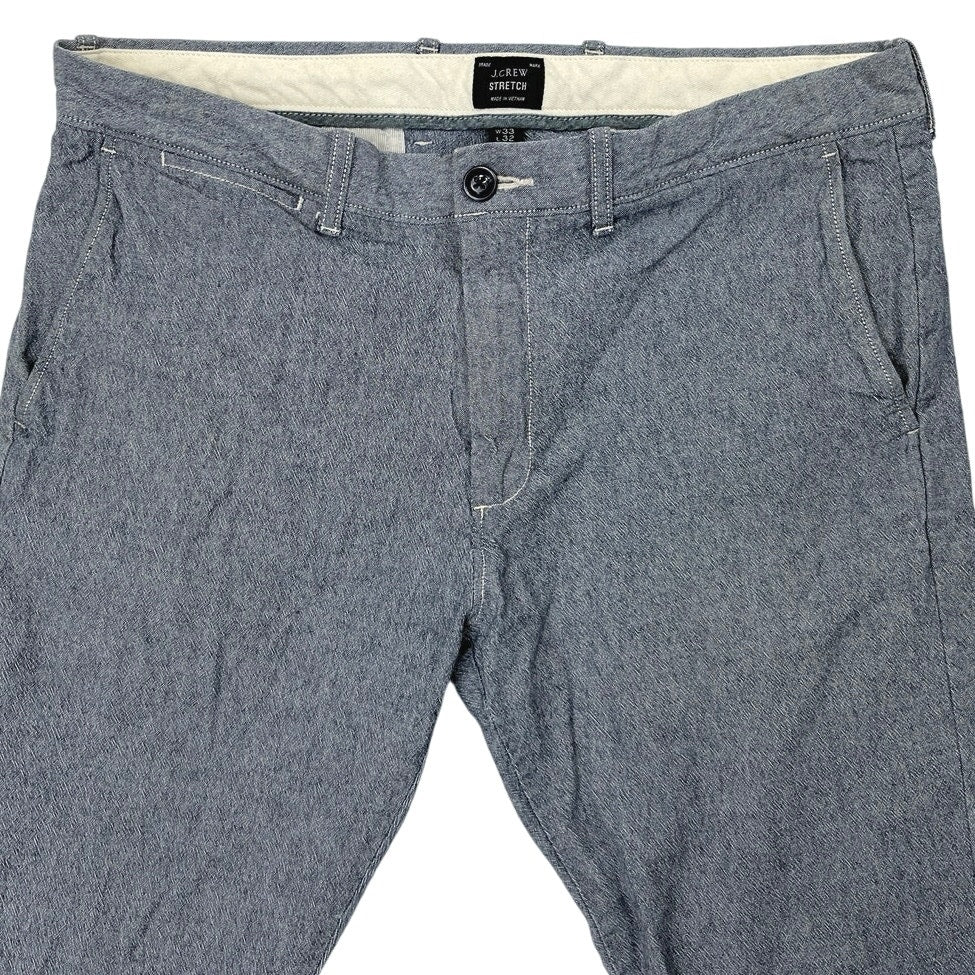 J.Crew Men Gray Mid Rise Stretch Slim Straight Ankle Chino Casual Pants Sz 33x32 - Image 3