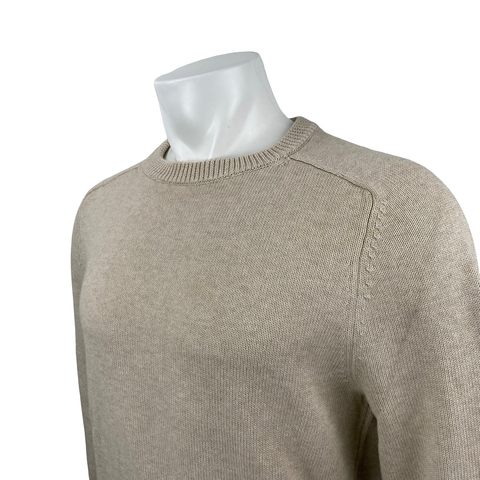 J.Crew Men's Beige Long Sleeve Crew Neck Knit Sweatshirt Sweater Top Size M - Image 3