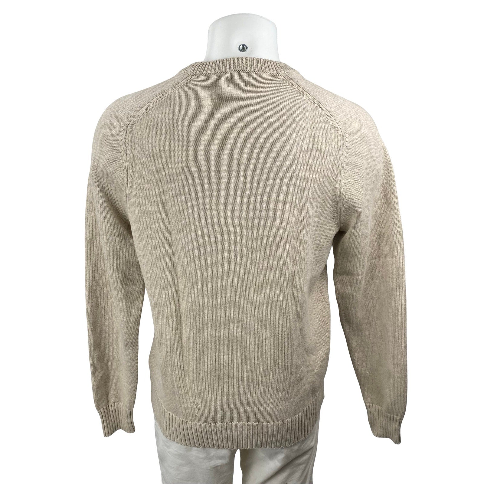 J.Crew Men's Beige Long Sleeve Crew Neck Knit Sweatshirt Sweater Top Size M - Image 4
