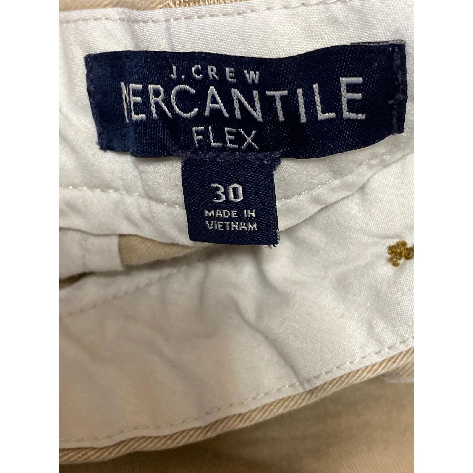 J. Crew Men's Beige Tan High Rise Twill Wide Leg Casual Chino Khaki Shorts Sz 30 - Image 3