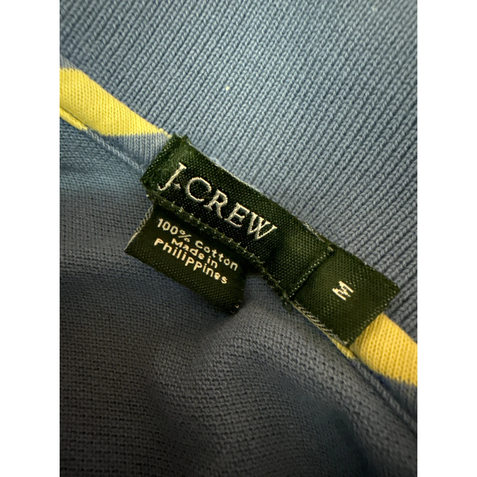 J.Crew Mens Blue Collared Button Golf Short Sleeve Polo Shirt T Shirt Top Size M - Image 3